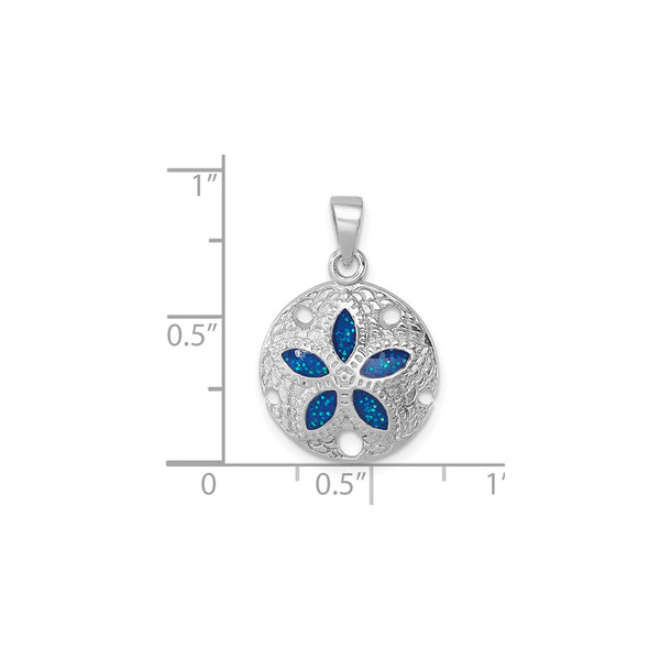 Sterling Silver Polished and Textured Enameled Sand Dollar Pendant