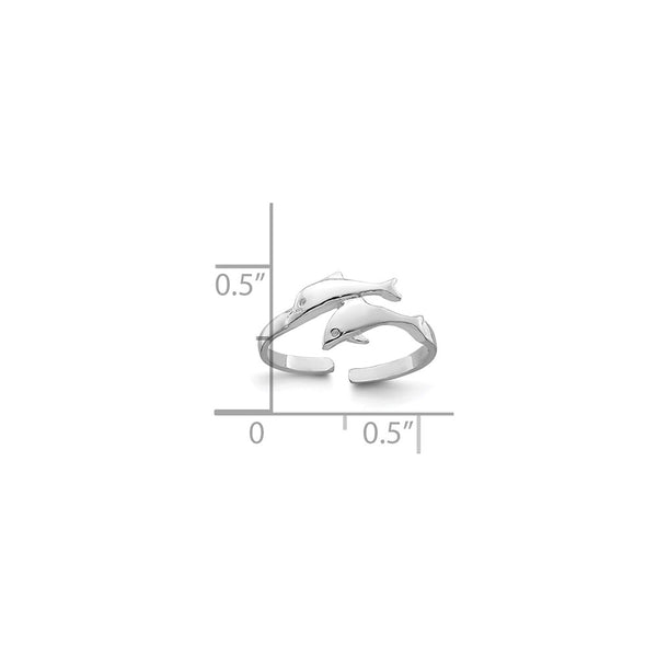 Sterling Silver Polished Toe Ring Double Dolphin