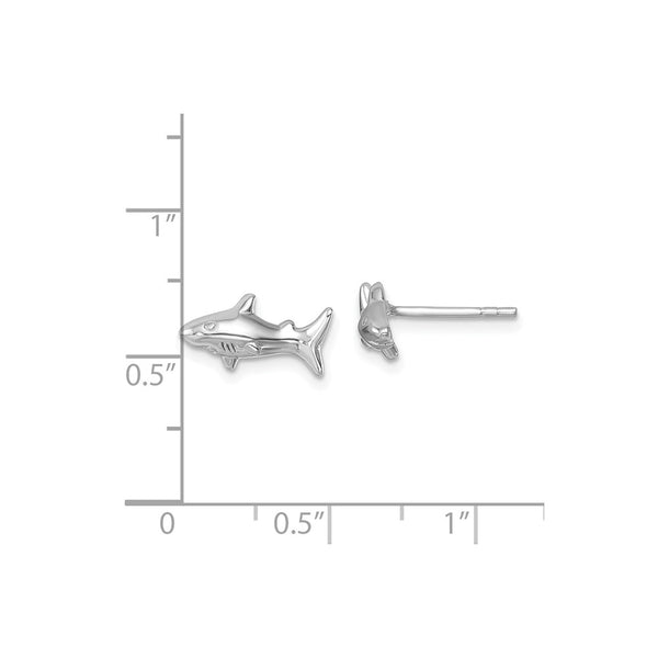 Sterling Silver Polished Shark Post Earrings