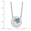 Silver Ocean Turtle Necklace Crystal Antiqued