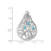 Sterling Silver Polished Octopus and Starfish Sea Life Scene Pendant