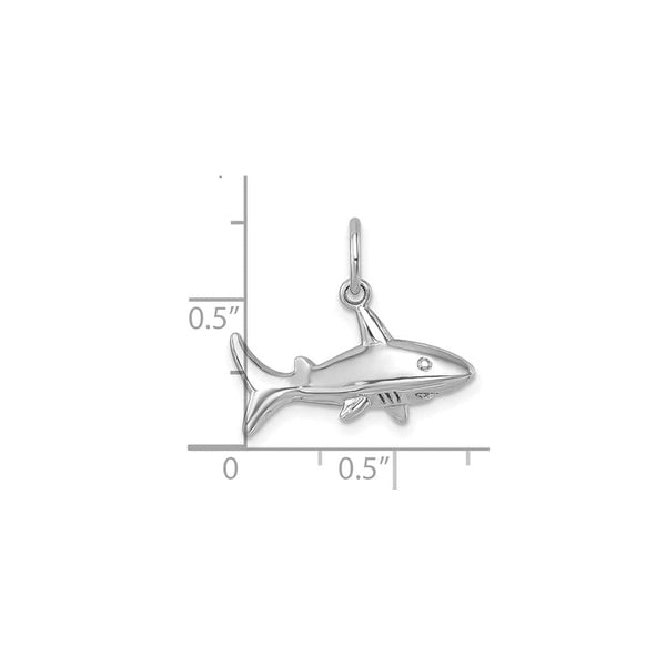 Sterling Silver Polished Shark Pendant