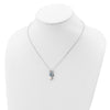 Sterling Silver Freshwater Cultured Pearl and Brilliant-cut CZ Seahorse 18 Inch Necklace
