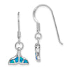 Sterling Silver Created Opal Whale Tail Dangle Earrings