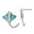 Sterling Silver Created Blue Opal Stingray Post Earrings