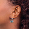 Sterling Silver Enameled Blue Crab Leverback Earrings