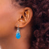 Sterling Silver Blue Lab Created Opal Octopus Dangle Earrings