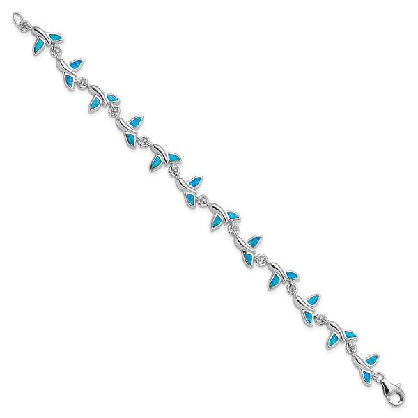 Sterling Silver Whale Tail 7.75 inch Bracelet