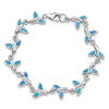 Sterling Silver Whale Tail 7.75 inch Bracelet
