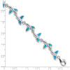 Sterling Silver Whale Tail 7.75 inch Bracelet