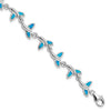 Sterling Silver Whale Tail 7.75 inch Bracelet