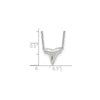 Sterling Silver Polished Shark Tooth 16 inch with a 2 inch extension Necklace