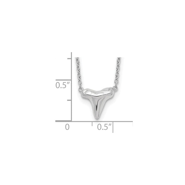 Sterling Silver Polished Shark Tooth 16 inch with a 2 inch extension Necklace