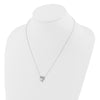 Sterling Silver Polished CZ Dolphin 18 inch with 2 inch extension Necklace