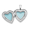 Sterling Silver Satin Polished Sea Horse 16mm Heart Locket