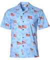 Eagles & Flags Aloha Shirt Blue Aloha Republic