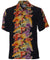 Retro Anthurium Panel Aloha Shirt Black