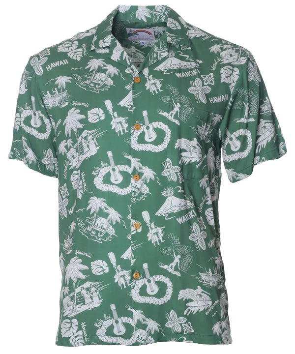 Waikiki Postcard Aloha Shirt