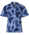 Waves Hawaiian Shirt Navy Paradise Found