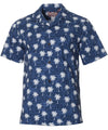 Palms Tribal Hawaiian Shirt Navy