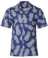 Lana Harvest Pineapples Hawaiian Shirt Navy