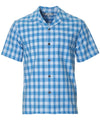 Light Blue Classic Hawaiian Paniolo Palaka Plaid Shirt for Men
