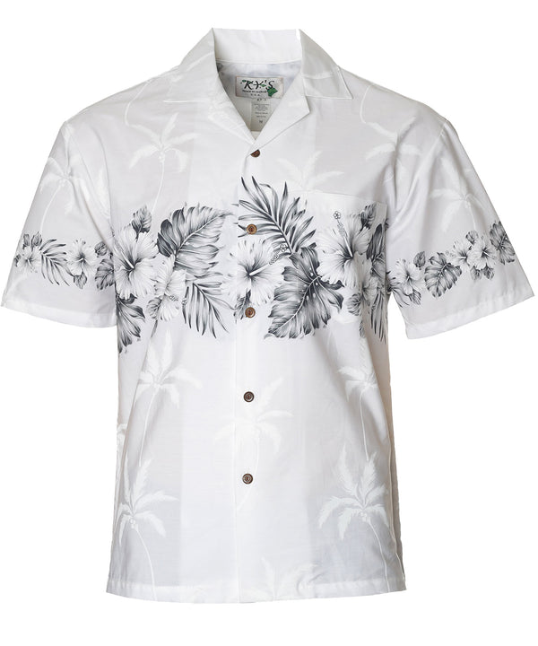 Chest Border Hawaiian Shirt Ohua Gray KY