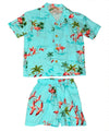 Boy’s 2 Piece Clothes Rayon Set Flamingos