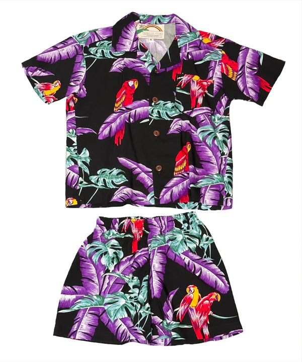 Jungle Bird Boy’s 2 Piece Clothes Rayon Set Black