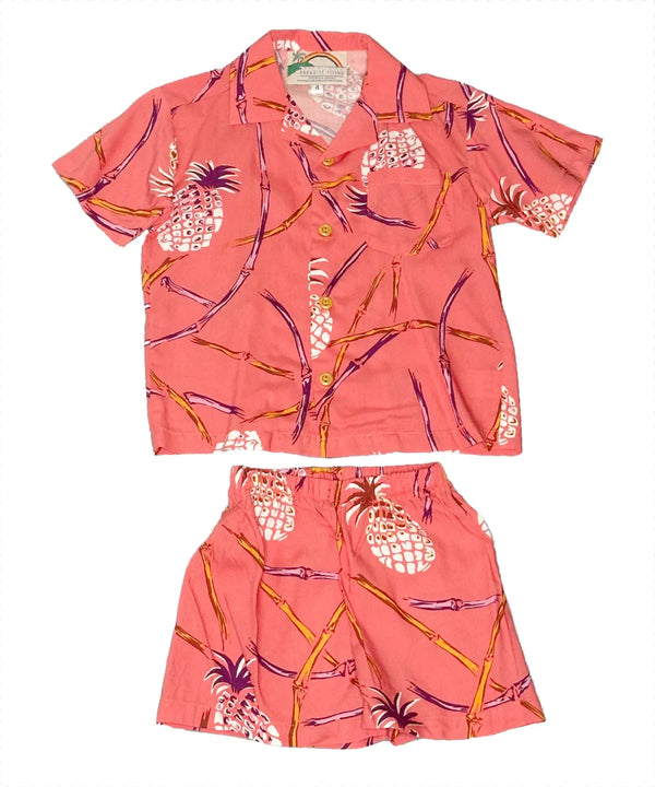 Pineapples Bamboo Boy’s 2 Piece Clothes Rayon Set