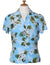 Women's Fitted Rayon Blouse White Tiare Sky Blue