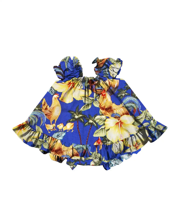 Infant Hawaiian Clothes 2 Piece Capri Set Rooster's Up Navy