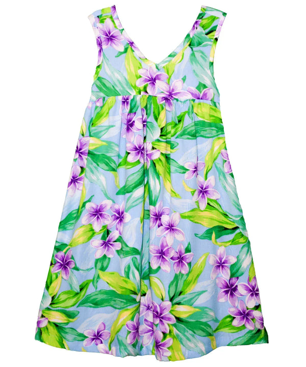 Plumeria Garland Tie Back Girls Floral Dress