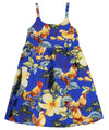 Rooster's Up Elastic Straps Girls Hawaiian Sundress Navy
