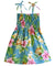 Girls Smock Hawaiian Dress Hibiscus Pineapples Valley Slate