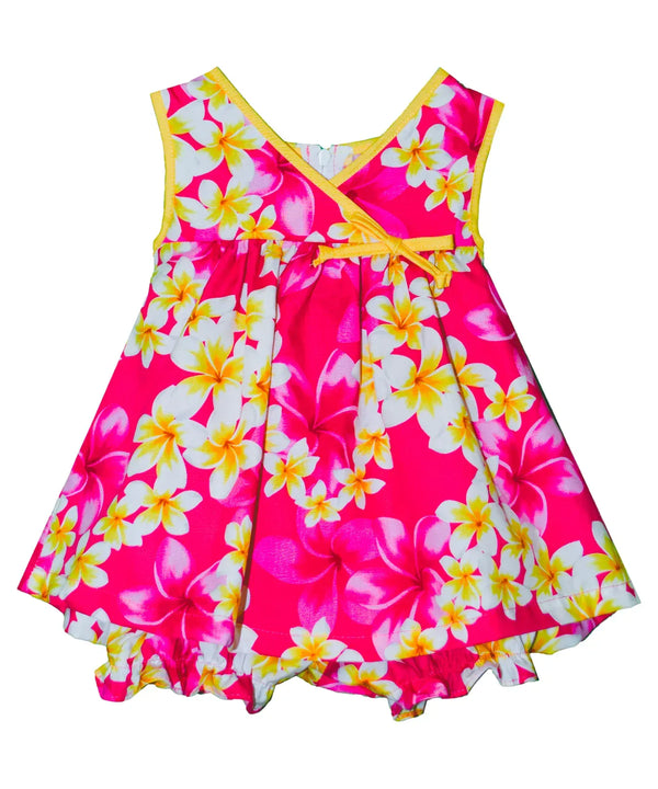 Plumeria Hoku Infant Girl Crossover Yoke Dress Set