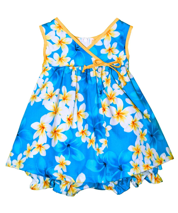 Plumeria Hoku Infant Girl Crossover Yoke Dress Set