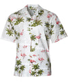 Hawaiian Shirt Flamingo Ohana White