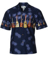 Island Ukulele Chest Border Hawaiian Shirt Navy