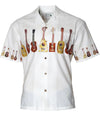 Island Ukulele Chest Border Hawaiian Shirt White
