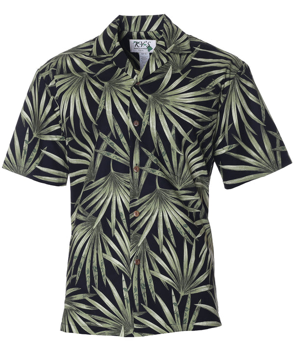 Fan Palms Hawaiian Shirt Black KY