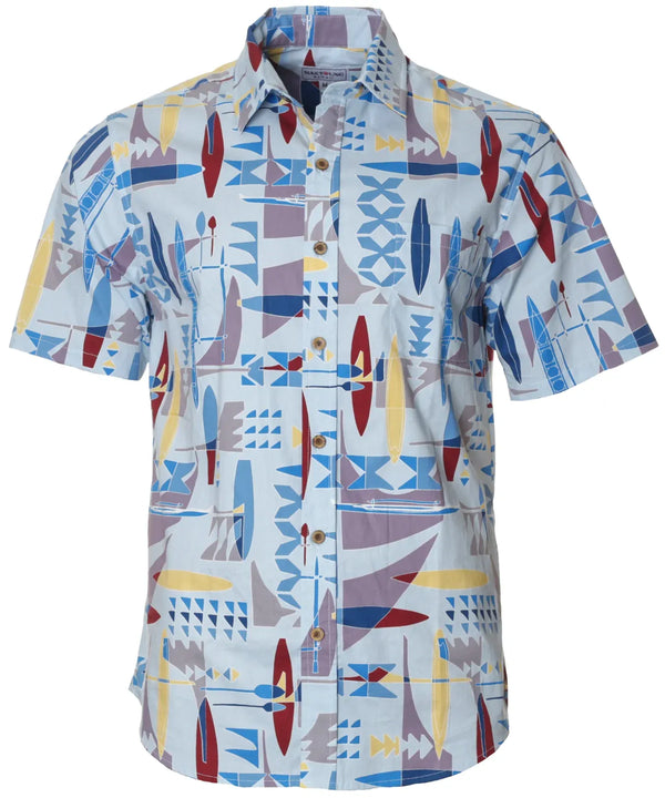 Surfboards Sketchbook Button Up Dress Aloha Shirt