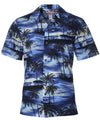 Island Sunset Paradise Hawaii Aloha Shirt Blue RJC