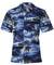 Island Sunset Paradise Hawaii Aloha Shirt Blue RJC