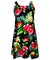 Women's Hawaiian A-Line Short Dress with Back Cutout Hibiscus & Birds of Paradise Black
