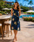 Ka Pua Short Sarong Navy Hawaiian Dress