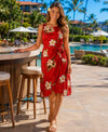 Ka Pua Short Sarong Red Hawaiian Dress