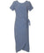 Tropical Palms Long Sarong Silk Dress with Sleeves Blue