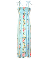 Hibiscus Leis Maxi Long Smock Rayon Dress