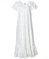 White Long Ruffled Hawaiian Muumuu Hibiscus Leis